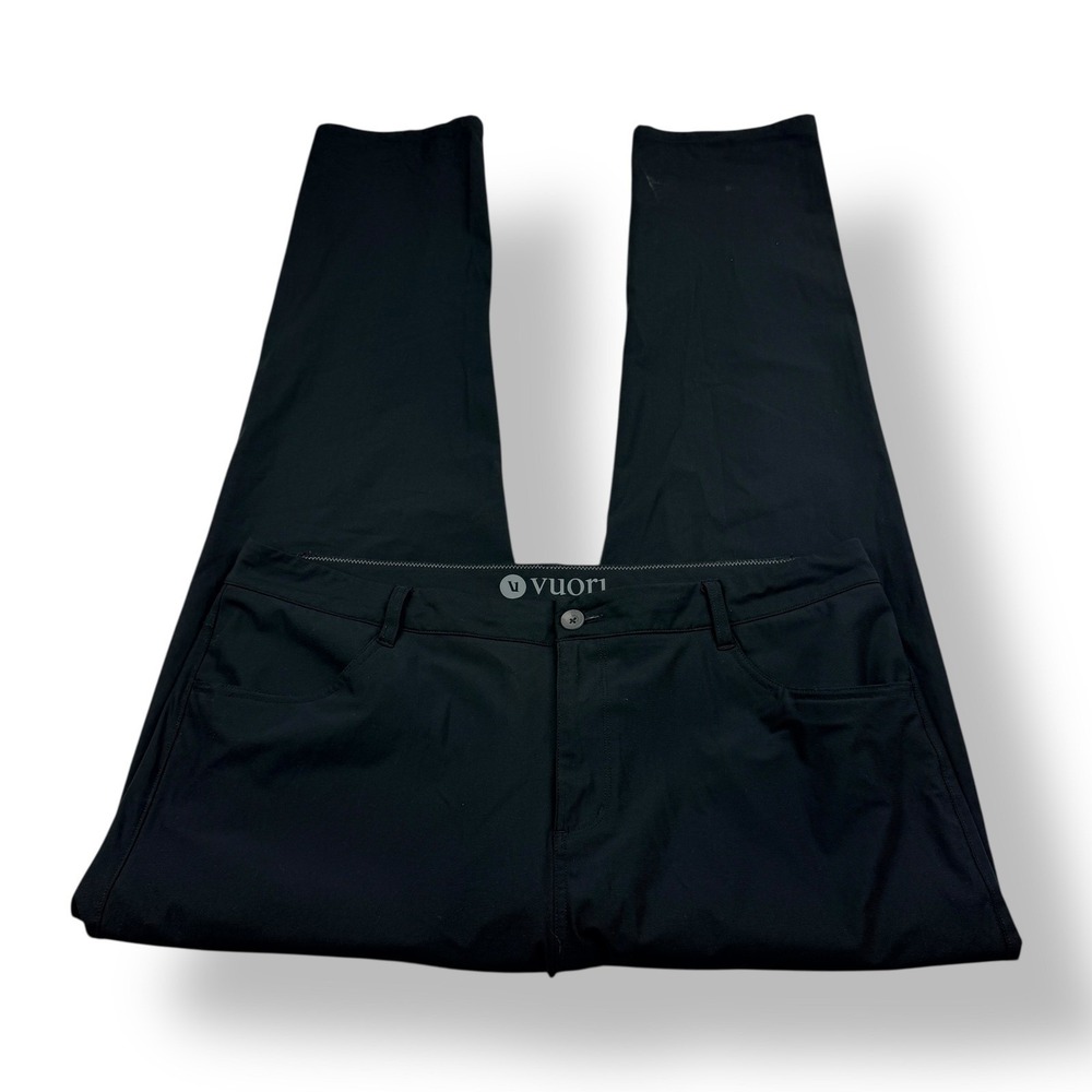 Vuori Men Performance Pants Black Style V430 Size 38x32 Zip Pocket Lined Waist‎